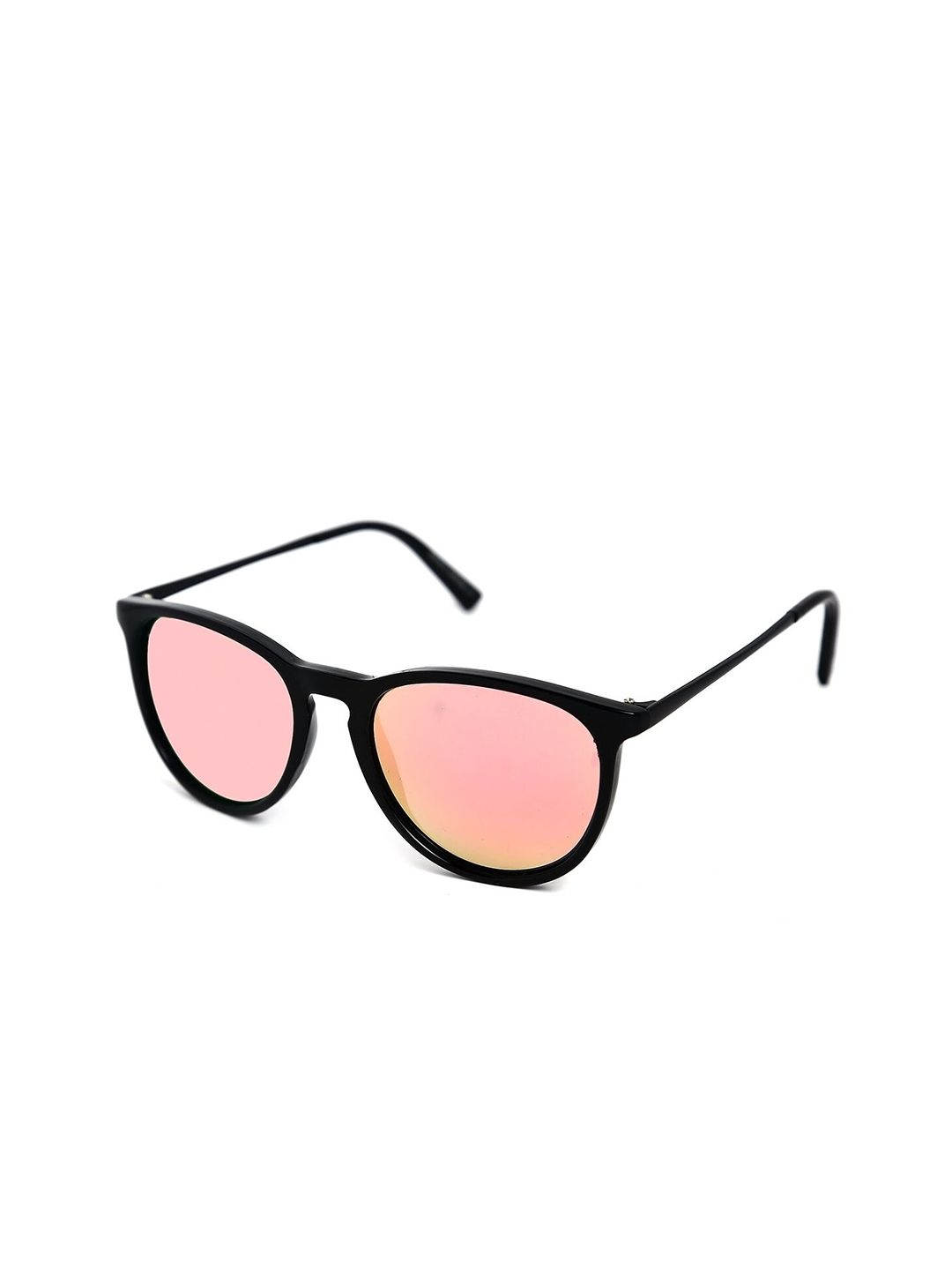 Micelo Martin Unisex Pink Lens & Black Round Sunglasses with UV Protected Lens MM2002 C8