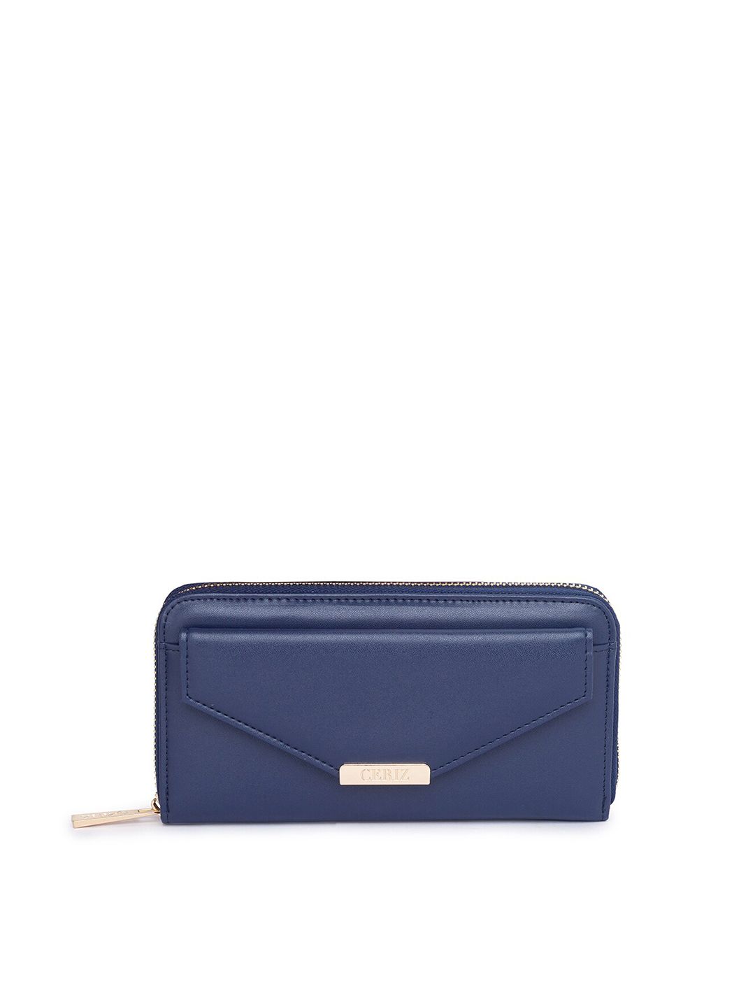 CERIZ Women Navy Blue Zip Around Wallet Price in India