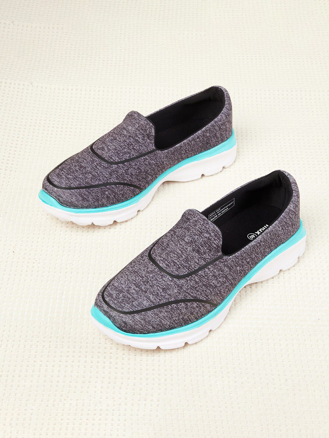 max Women Grey & Blue Solid Sports Shoes Price in India
