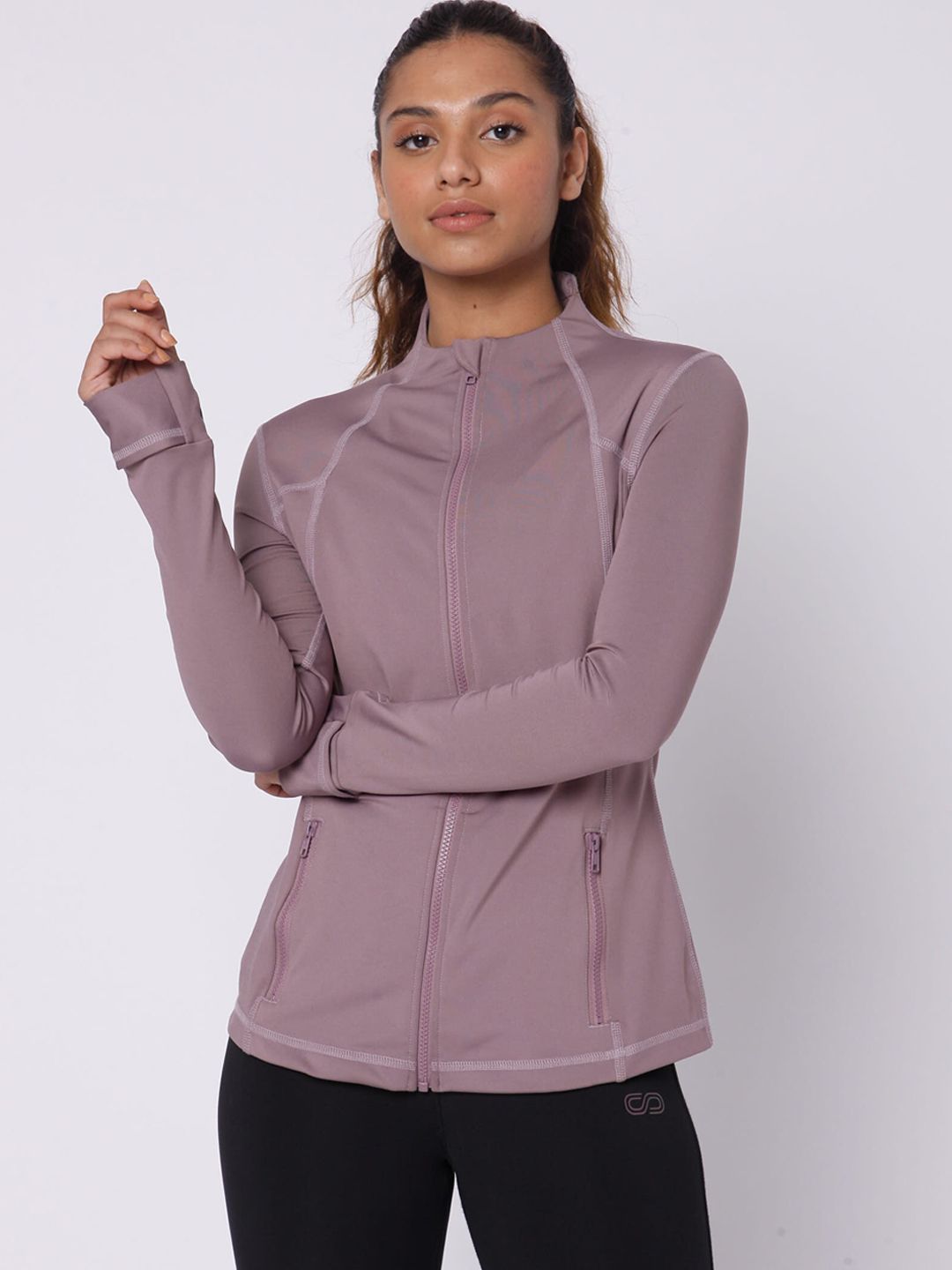 Silvertraq Women Mauve Raglan Sleeves Sporty Jacket Price in India