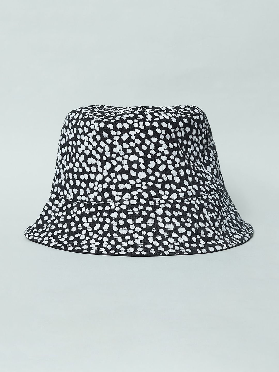 ONLY Women Black & White Printed Bucket Hat Price in India