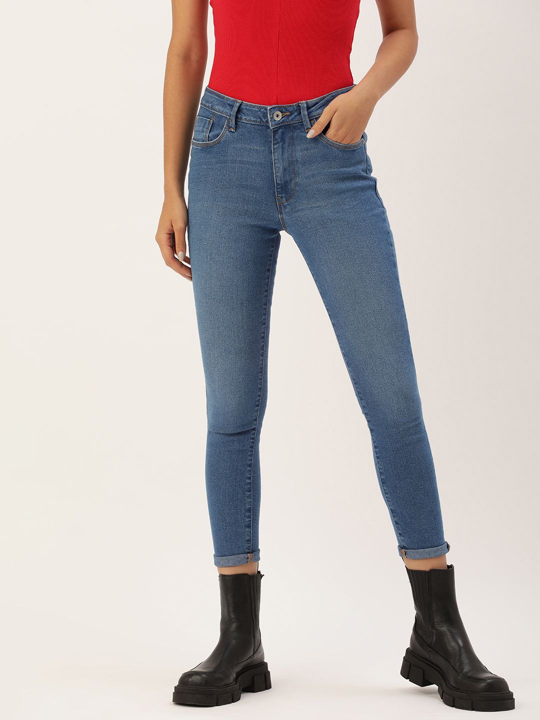 Flying Machine Women Blue Twiggy Super Skinny Fit High-Rise Light Fade Stretchable Jeans Price in India