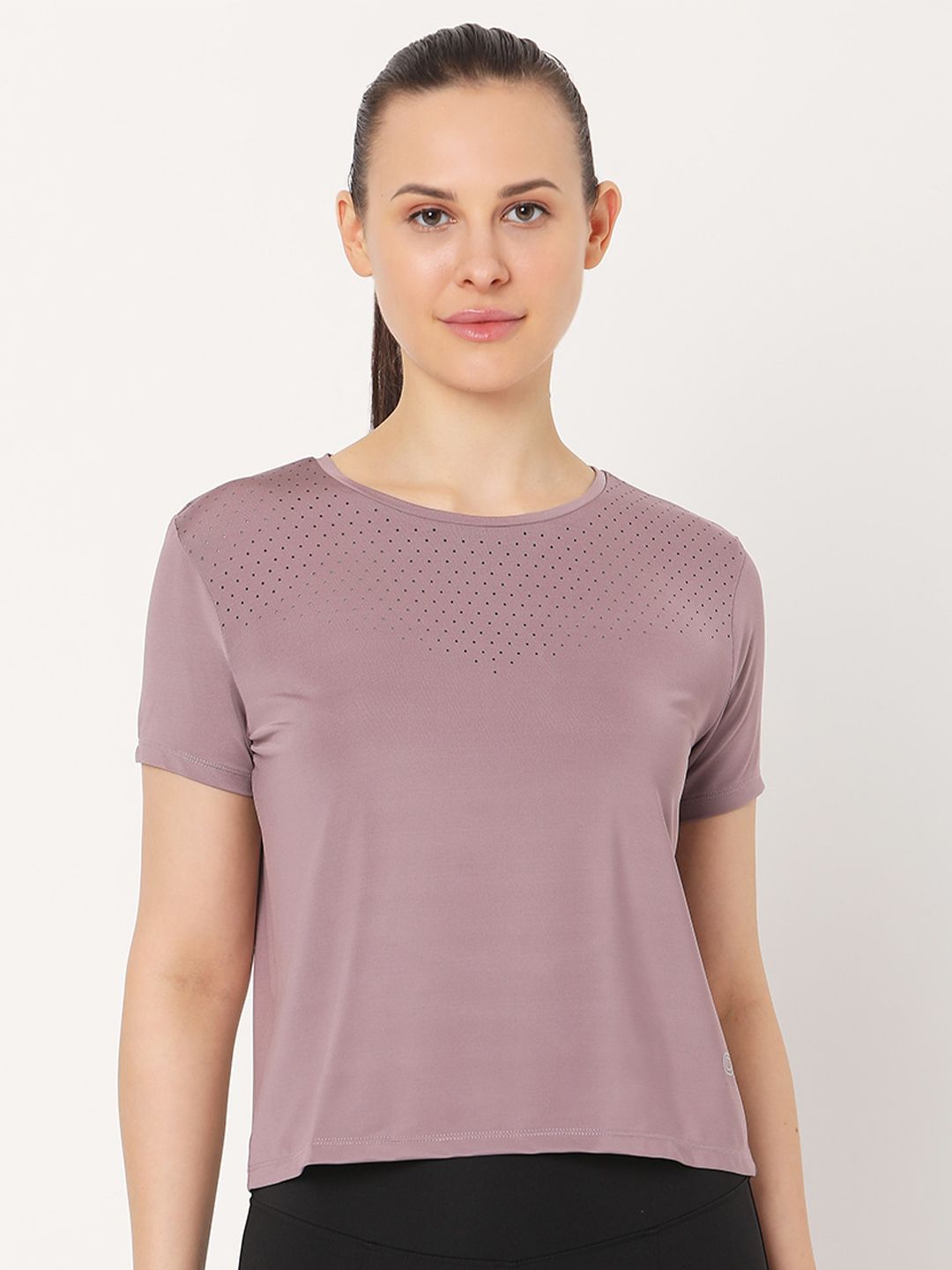 Silvertraq Women Purple Slim Fit T-shirt Price in India