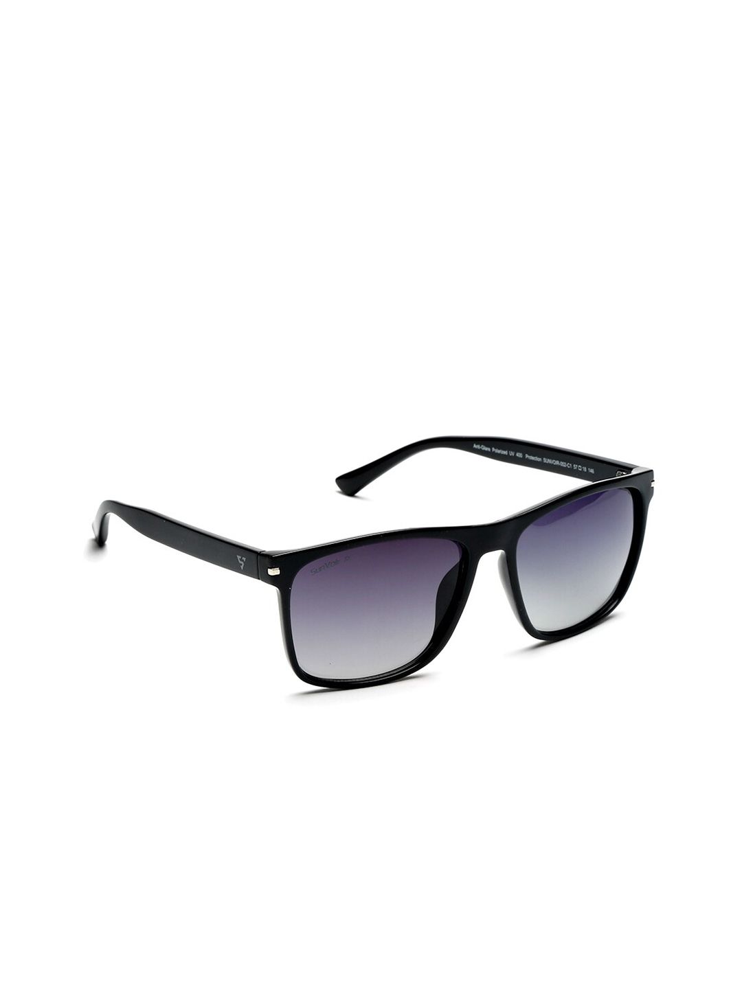 SunVoir Unisex Black Lens & Black Rectangle Sunglasses with Polarised Lens SUNVOIR-002-C1 Price in India