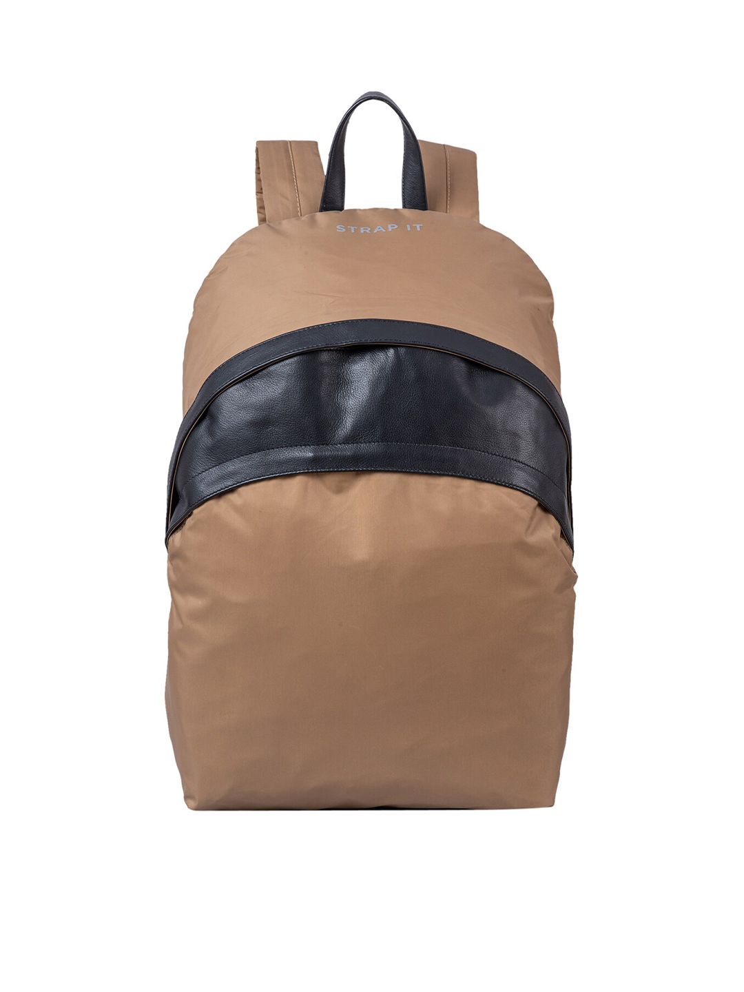 STRAP IT Unisex Beige & Black Contrast Detail Water Resistant Laptop Bag Price in India