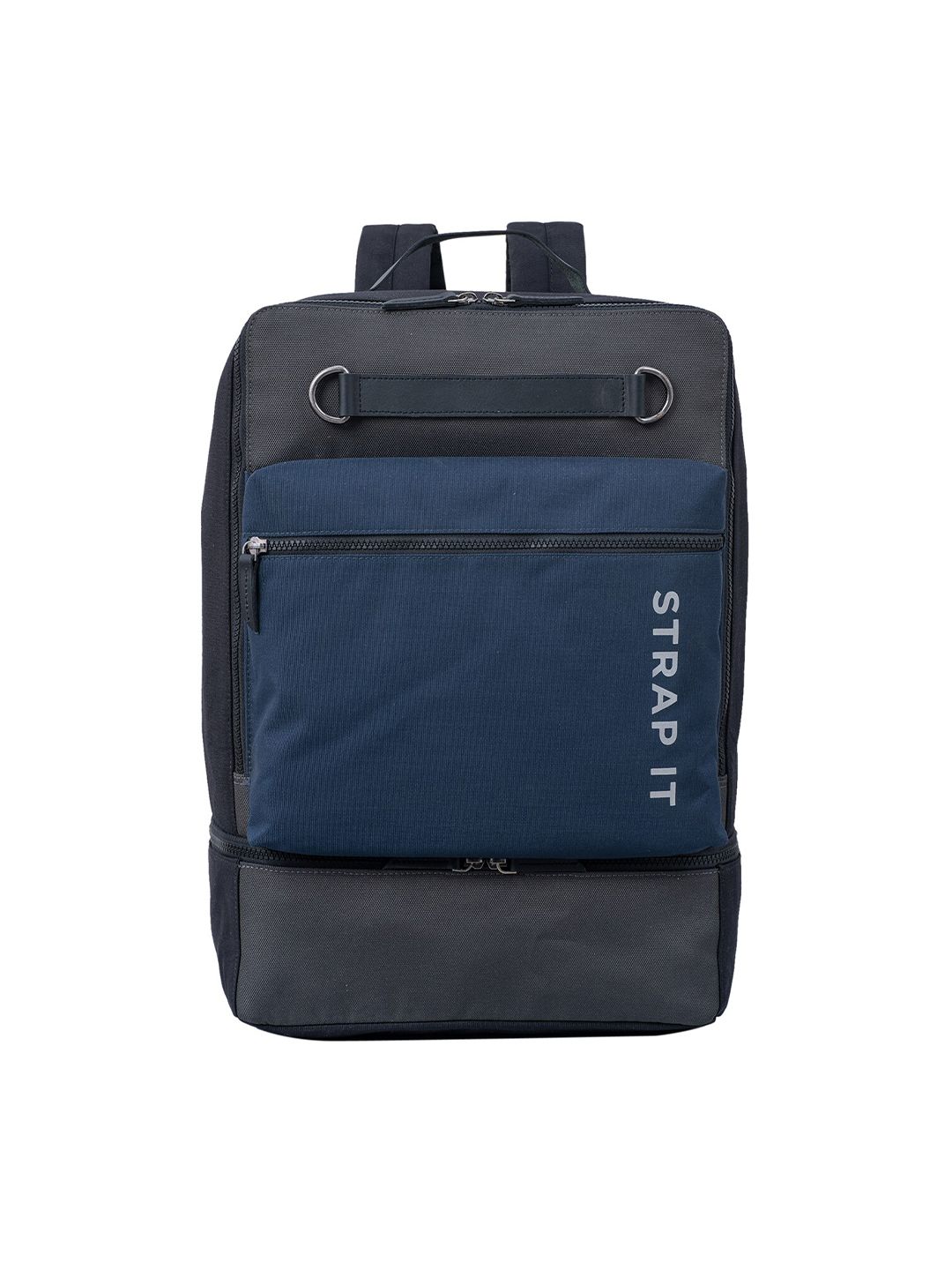 STRAP IT Unisex Blue & Black Contrast Detail Laptop Bag Price in India