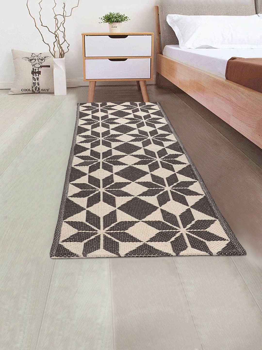 Saral Home Brown & Beige Anti-Skid Handwoven Multiuse Rug Price in India