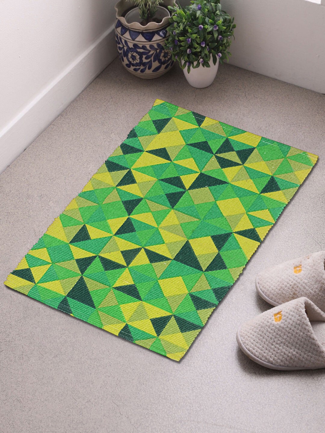 Saral Home Green Printed Cotton Floor Mat Price in India