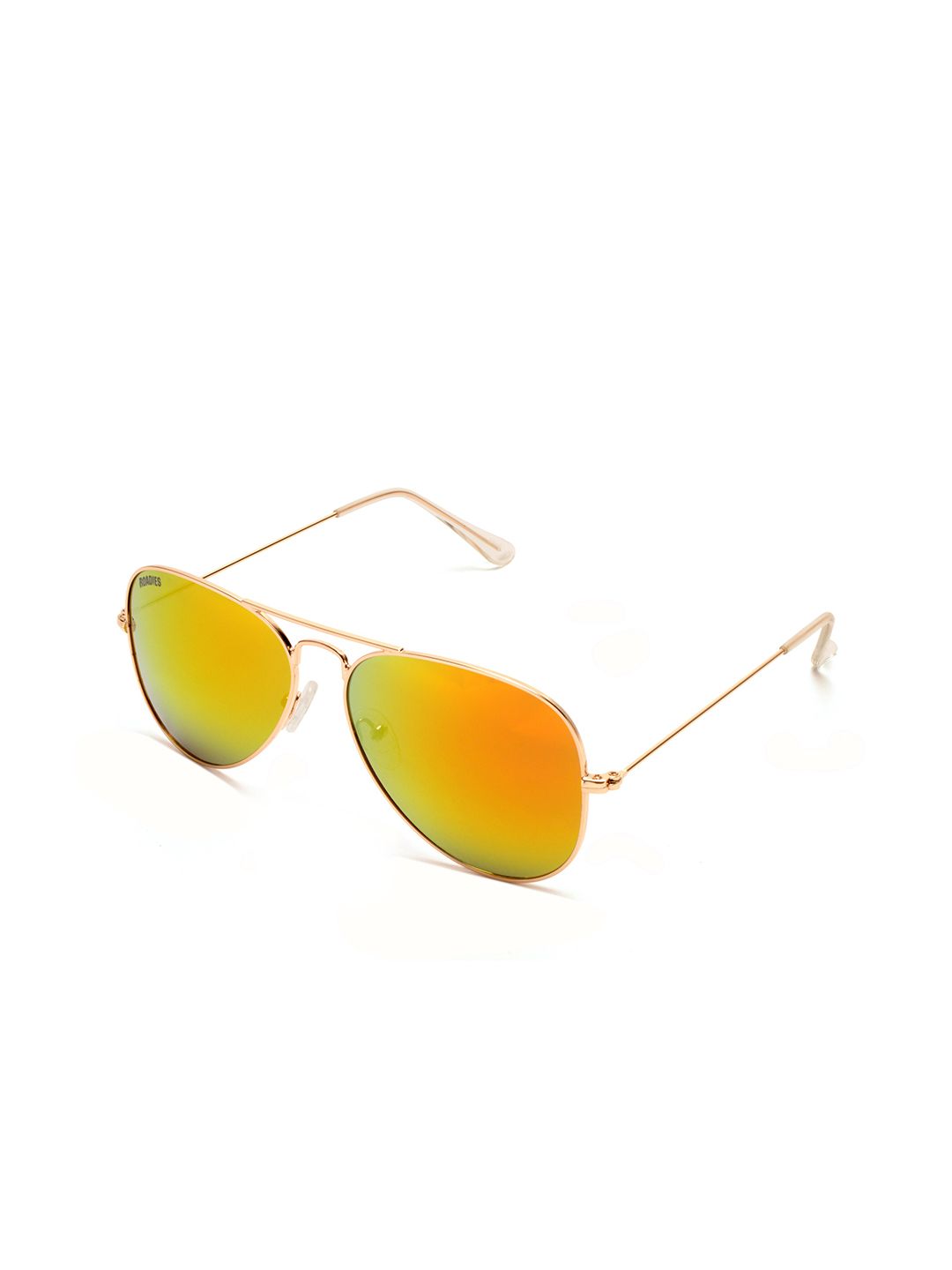 Roadies Unisex Orange Lens & Gold-Toned UV Protected Aviator Sunglasses RD-201-C3