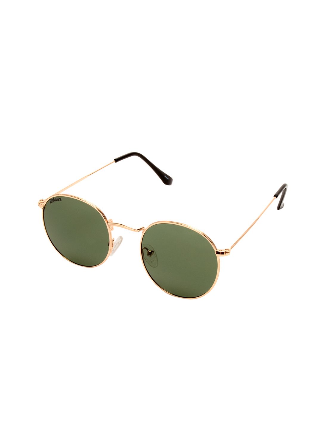 Roadies Unisex Green Lens & Gold-Toned Round Sunglasses with UV Protected Lens RD-202-C1