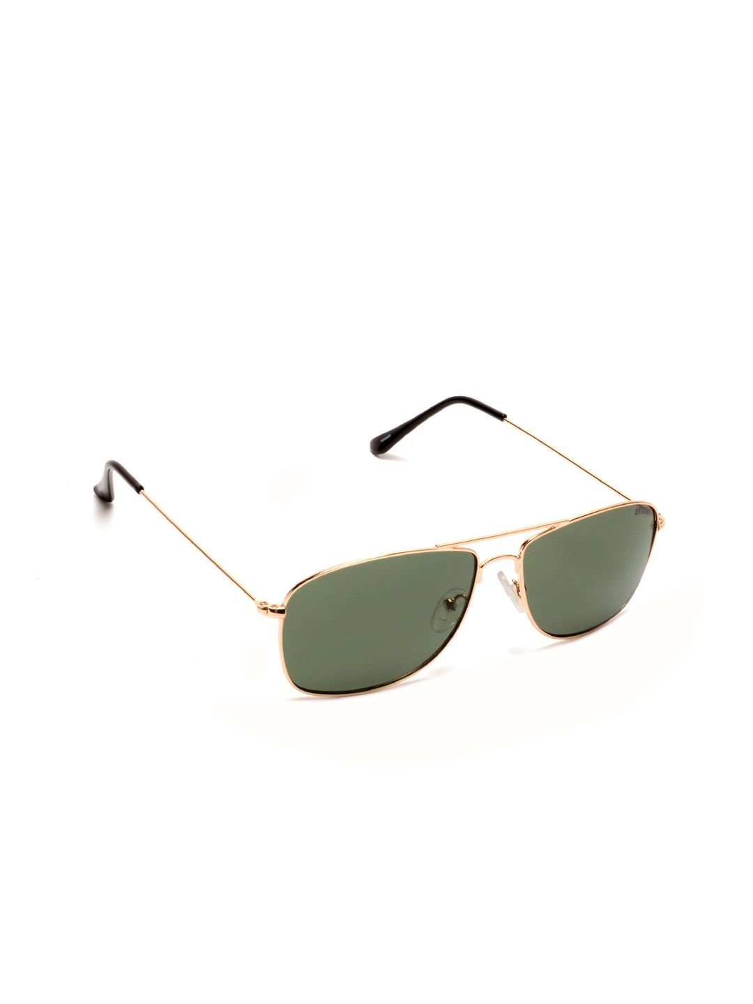 Roadies Unisex Green Lens & Gold-Toned Square Sunglasses with UV Protected Lens