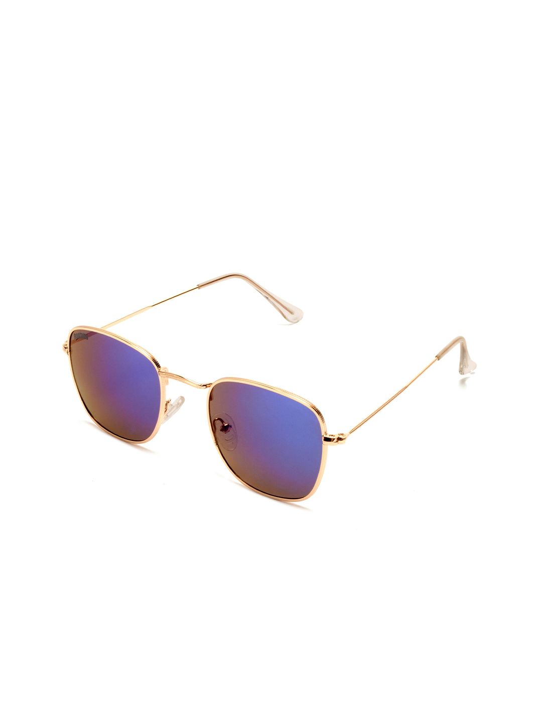 Roadies Unisex Blue Lens & Gold-Toned Square Sunglasses with UV Protected Lens