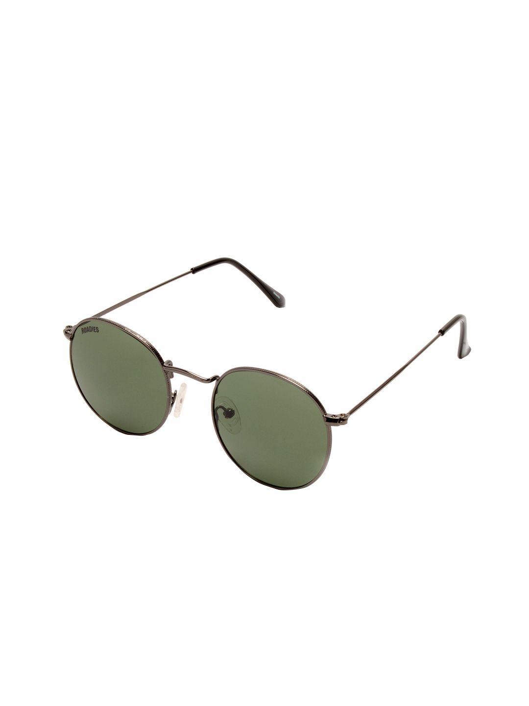 Roadies Unisex Green Lens & Gunmetal-Toned Round Sunglasses with UV Protected Lens