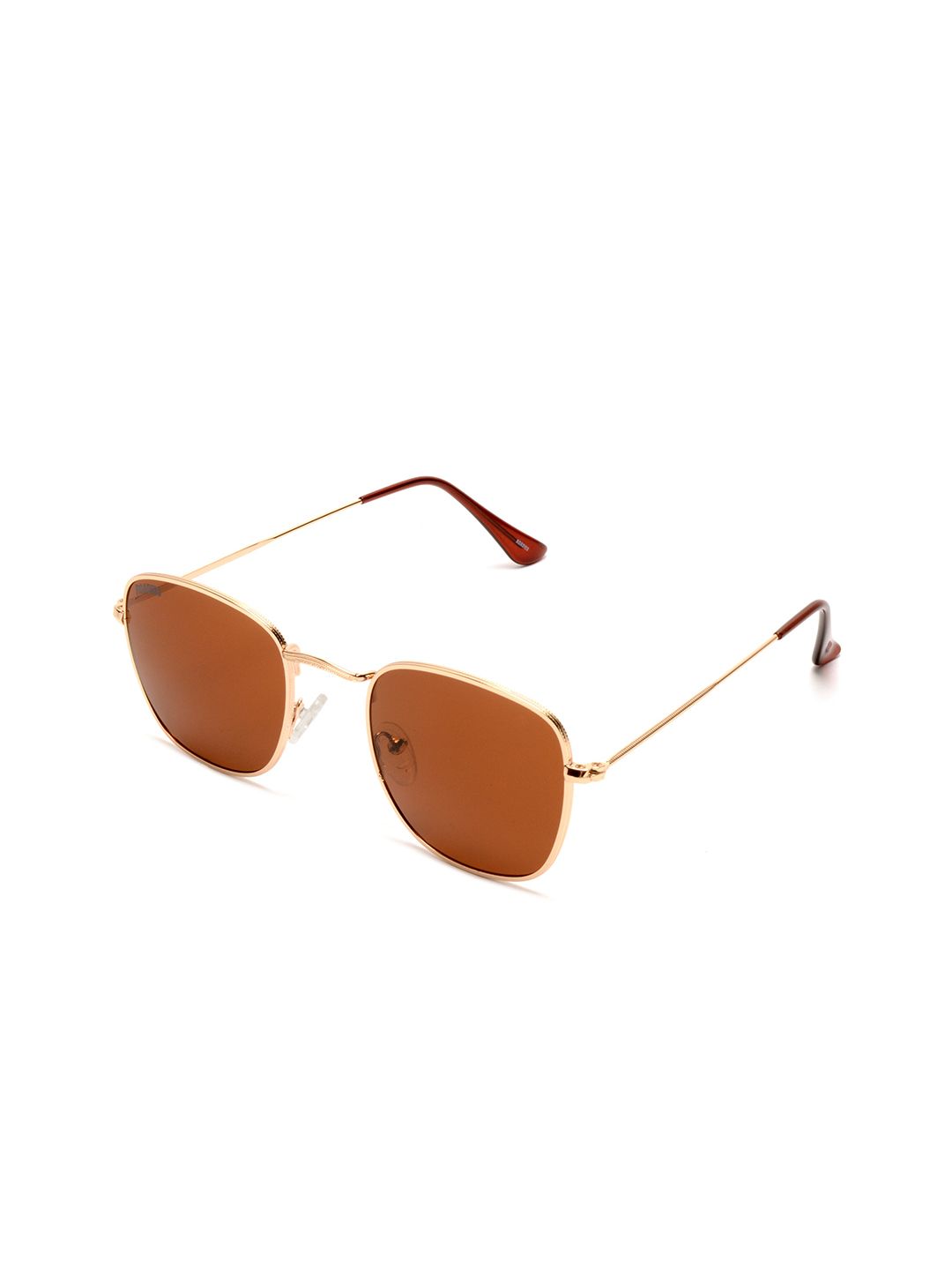 Roadies Unisex Brown Lens & Gold-Toned Square Sunglasses with UV Protected Lens RD-204-C2