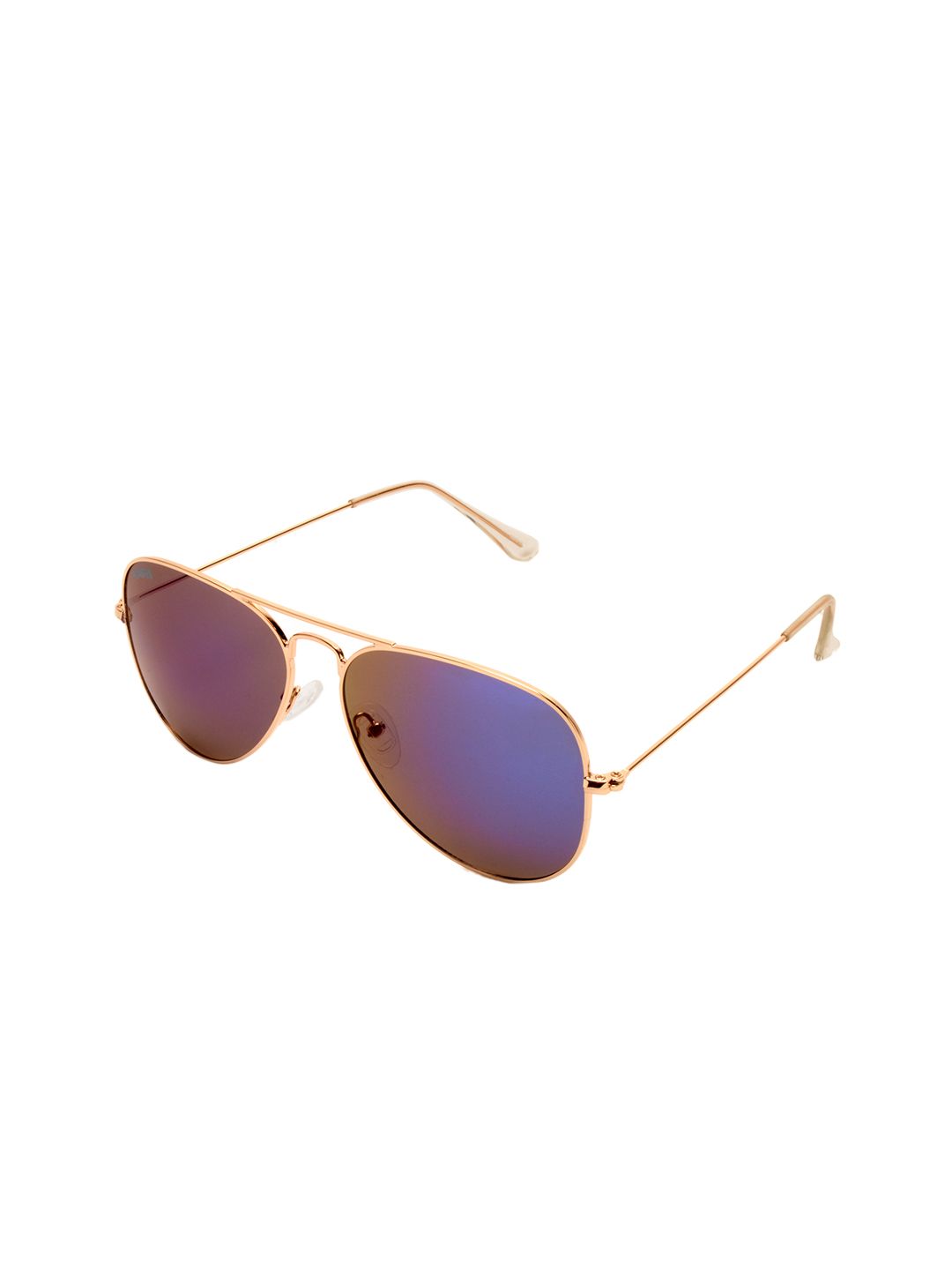 Roadies Unisex Blue Lens & Gold-Toned Aviator Sunglasses with UV Protected Lens