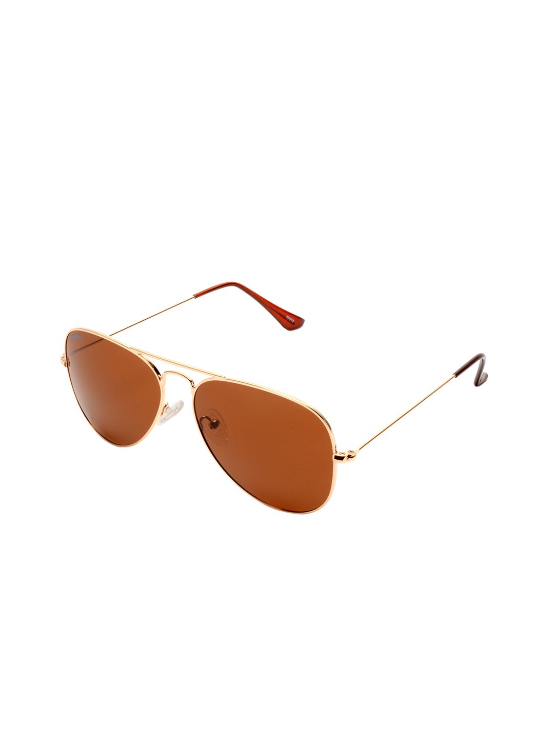 Roadies Unisex Brown Lens & Gold-Toned Aviator Sunglasses with UV Protected Lens