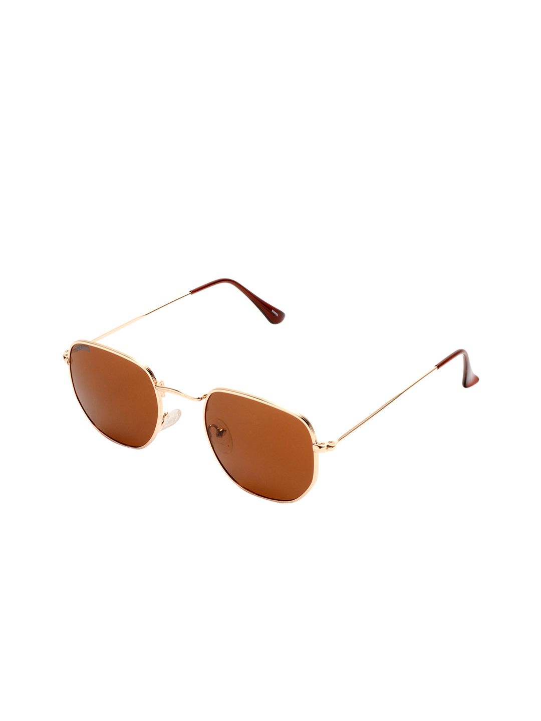 Roadies Unisex Brown Lens & Gold-Toned Oval Sunglasses with UV Protected Lens Price in India