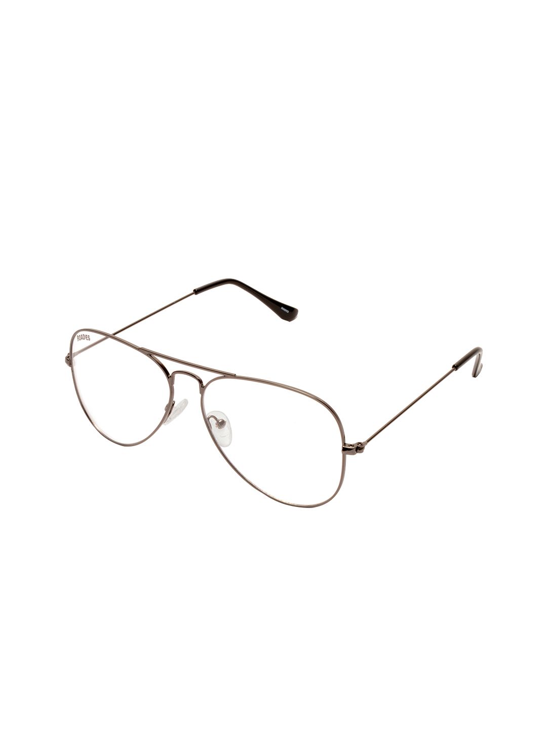 Roadies Unisex Clear Lens & Gunmetal-Toned Aviator Sunglasses RD-201-C7 Price in India