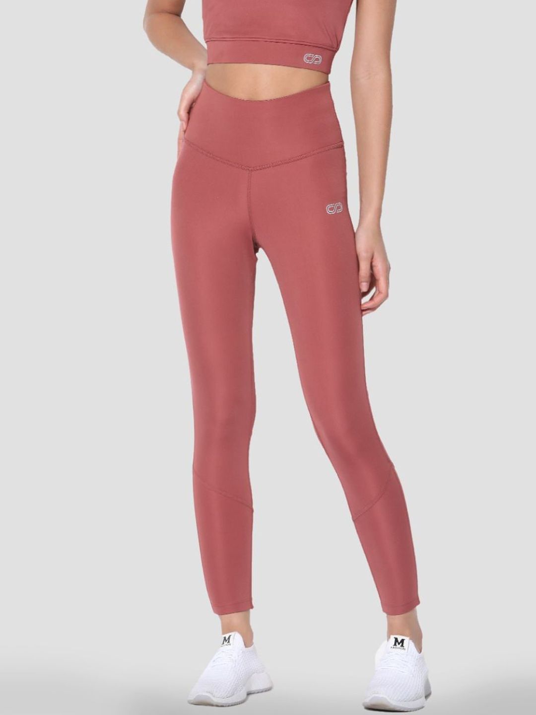 Silvertraq Women Dusty Pink High-Waist Dry-Fit Tights Price in India