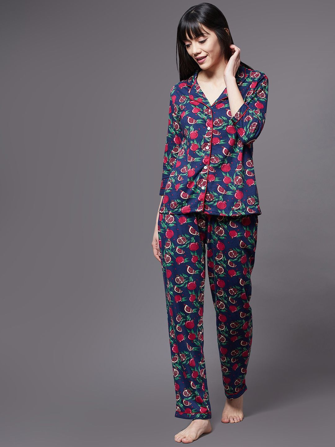 Miss Chase Women Blue & Red Printed Night suit Price in India