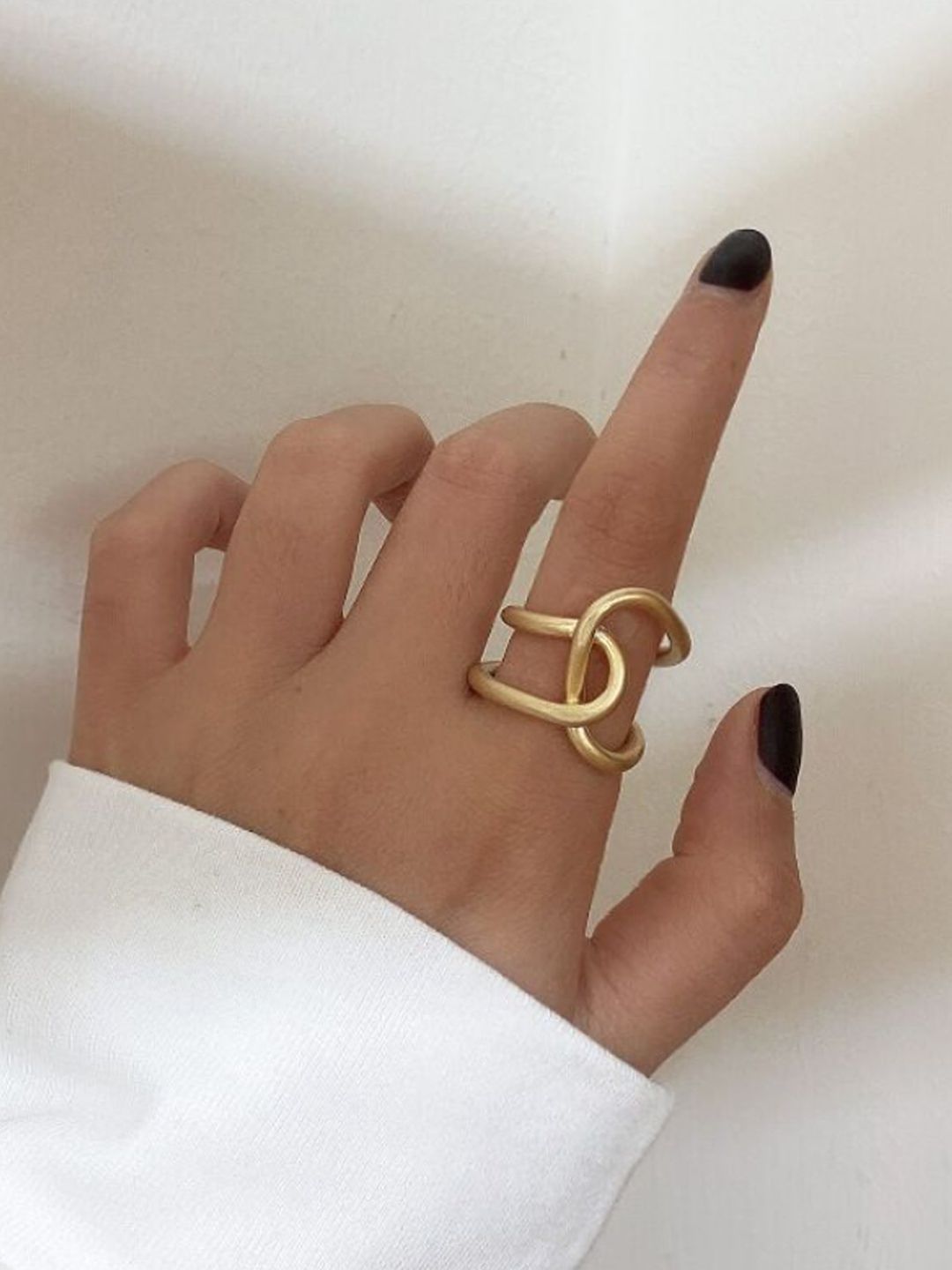 WHITE LIES Gold-Toned Irregular Finger Ring Price in India