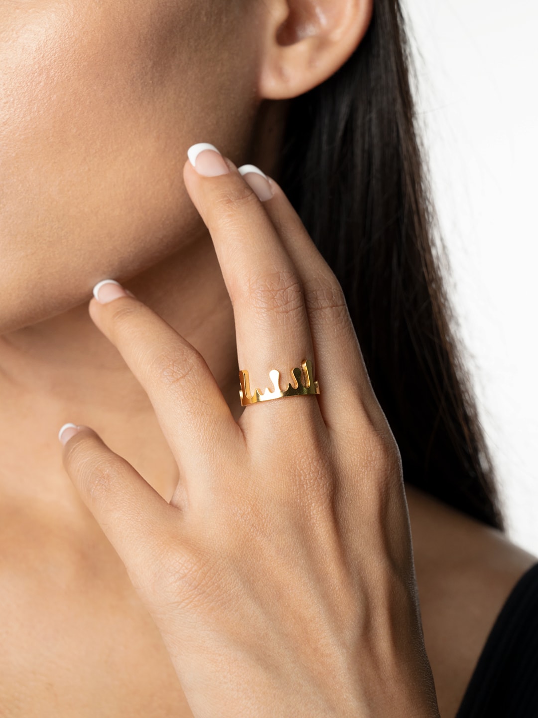 WHITE LIES 18k Gold-Plated Gold-Toned Adjustable Finger Ring Price in India