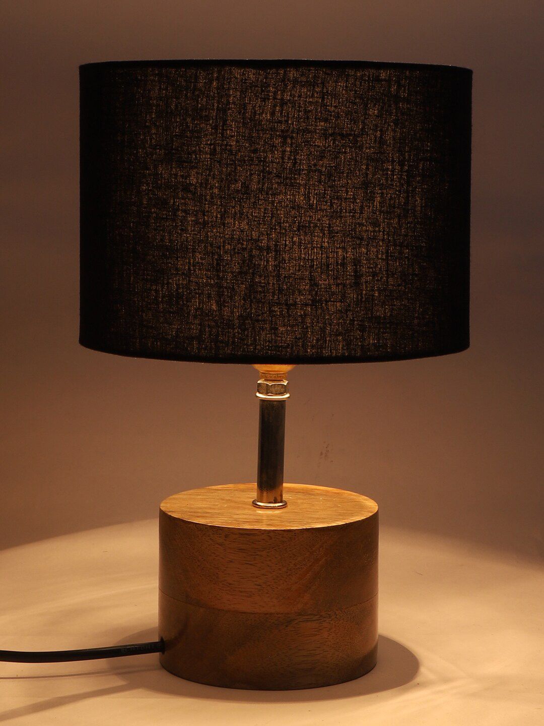 Devansh Black Traditional Table Lamp With Shade Price in India