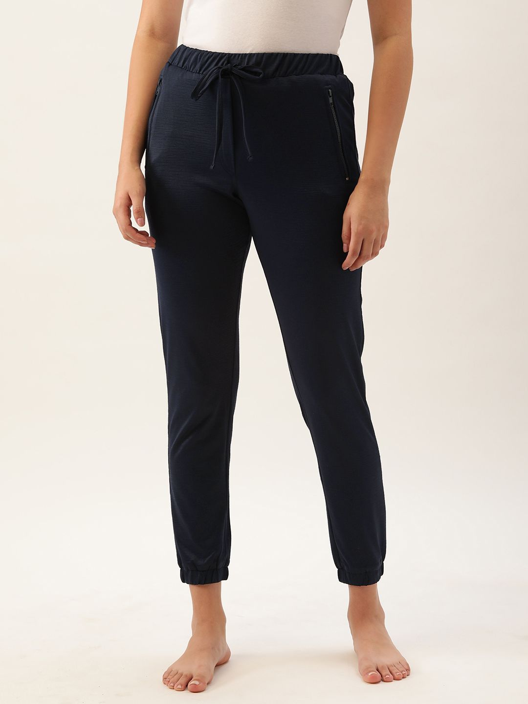 Clt.s Women Navy Blue Solid Slim Fit Joggers Price in India