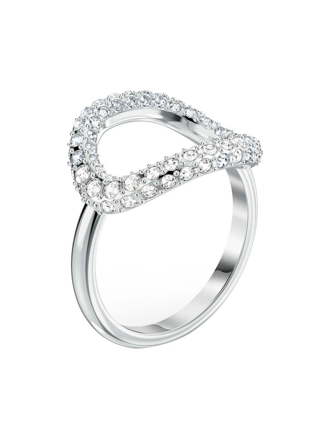 SWAROVSKI Silver & White Rhodium Plated THE ELEMENTS:RING AIR LMUL/RHS 55 Finger Ring Price in India