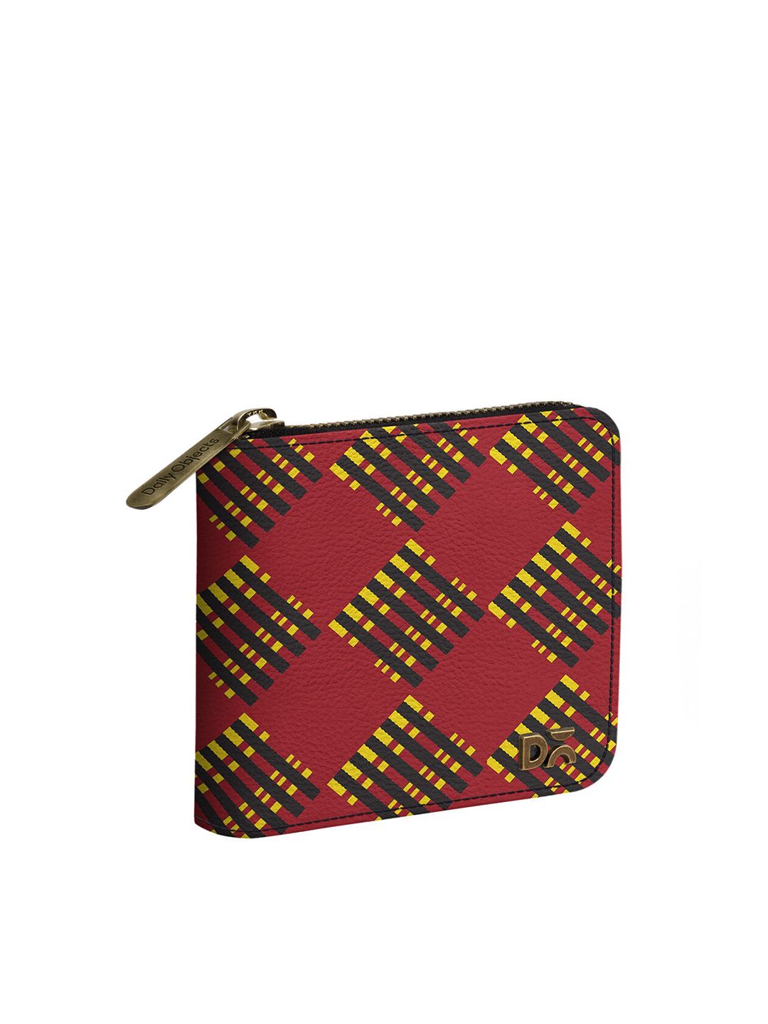 DailyObjects Women Red & Yellow Printed PU Zip Around Wallet Price in India