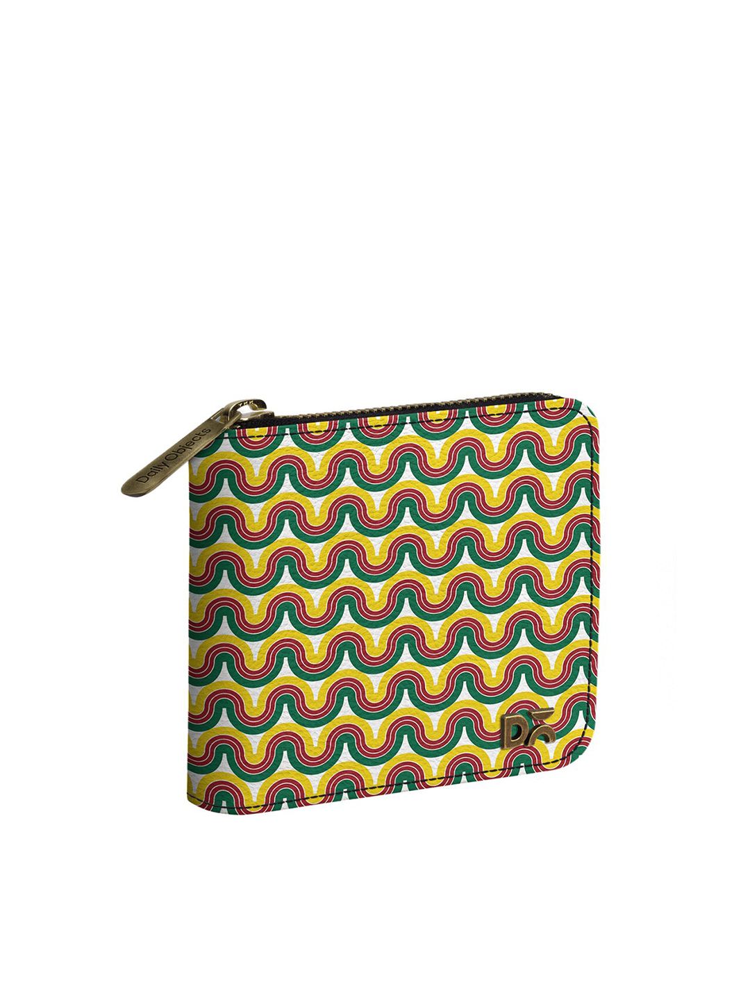 DailyObjects Women Yellow & Maroon Printed PU Zip Around Wallet Price in India