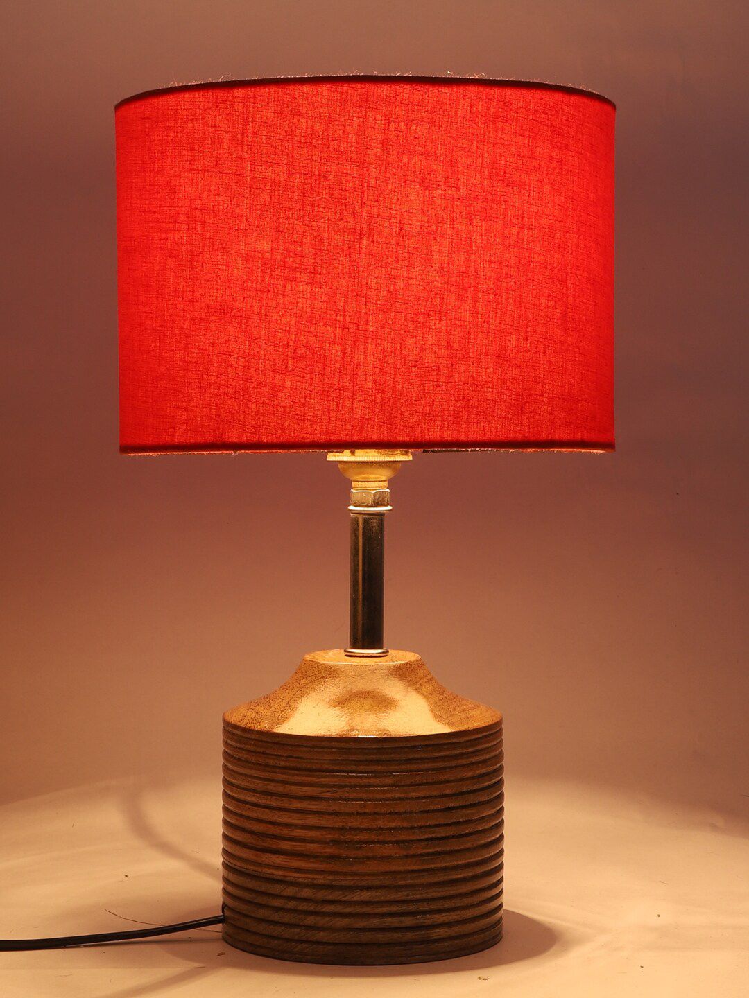 Devansh Orange Traditional Table Lamp With Shade Price in India