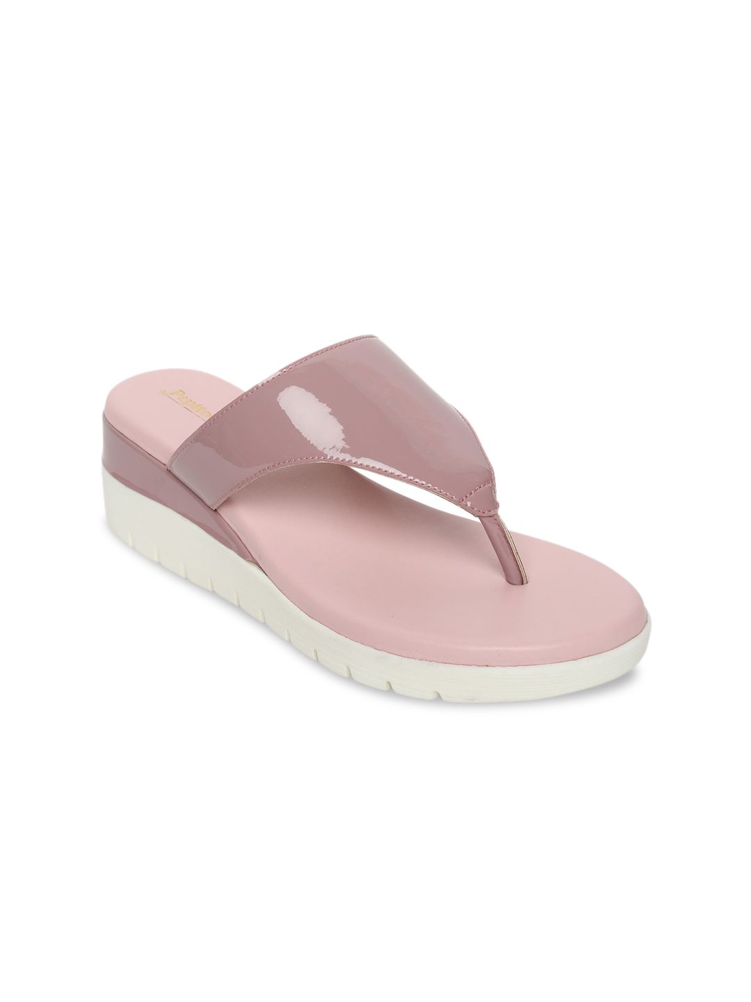 PEPITOES Women Pink Solid Flatform Heels Price in India