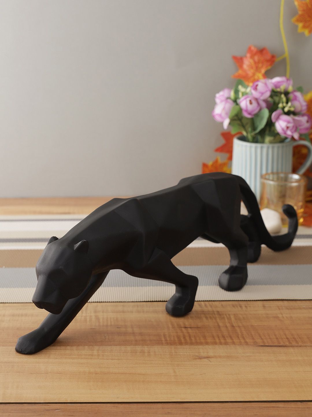CraftVatika Black Panther Geometric  Statue Table Top Shelf Showpiece Price in India