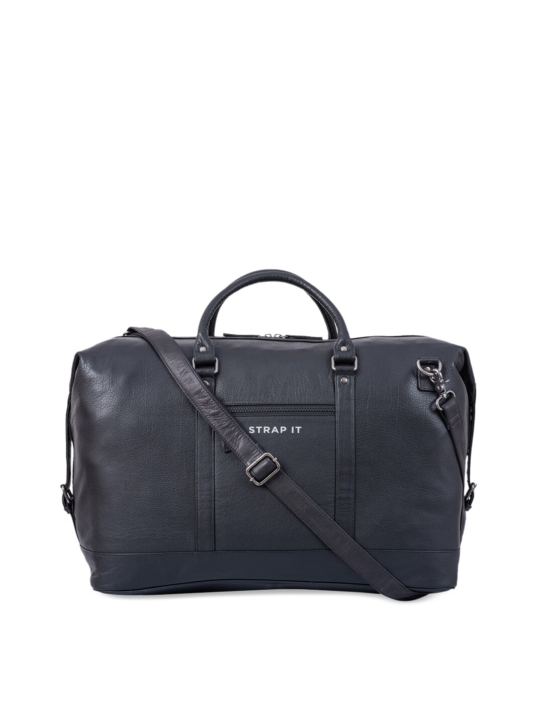 STRAP IT Black Solid Large Duffel Bag Price in India