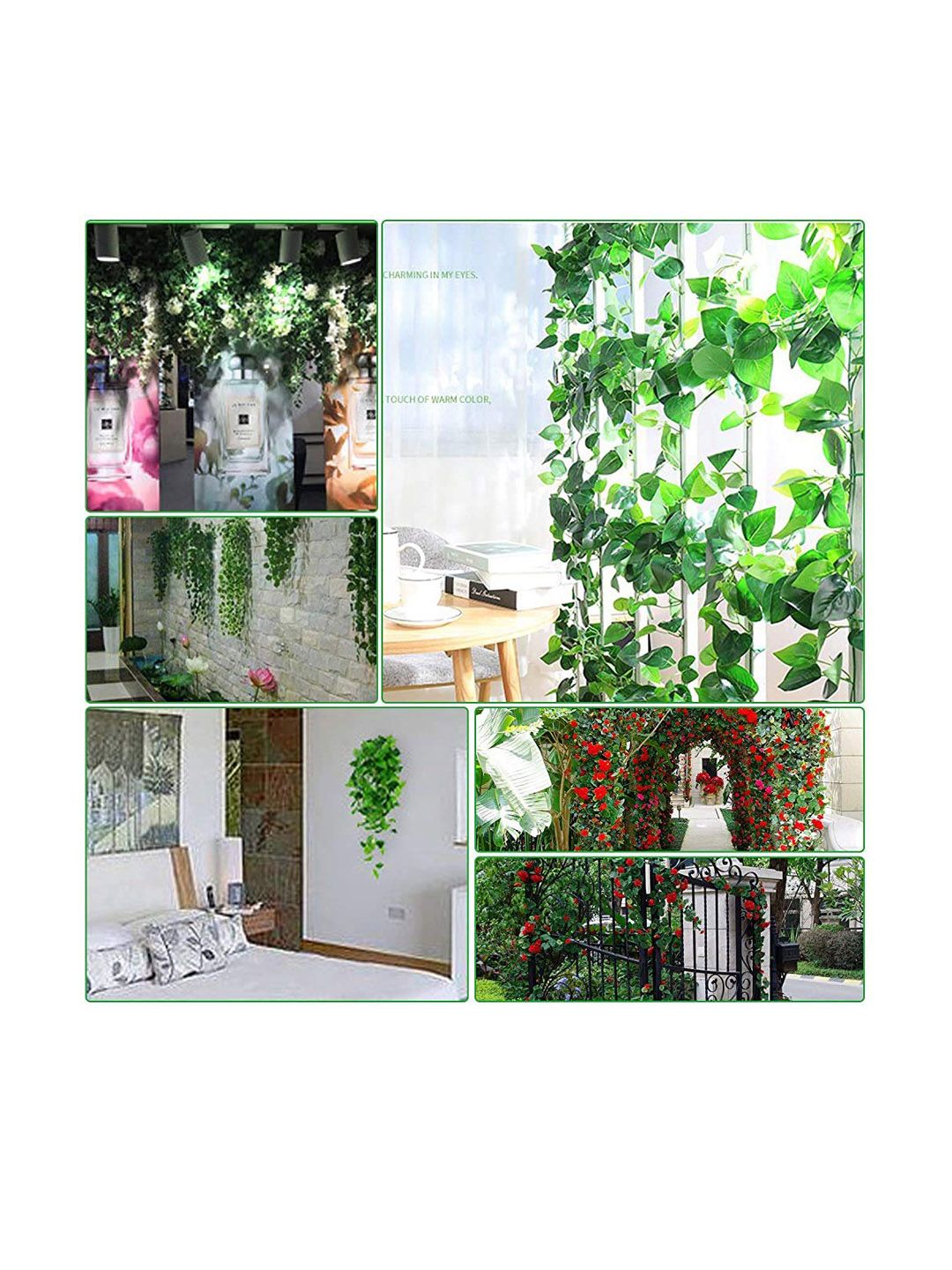 PolliNation Pack Of 3 Green Hanging Artificial Creeper Flowers and Plants Price in India