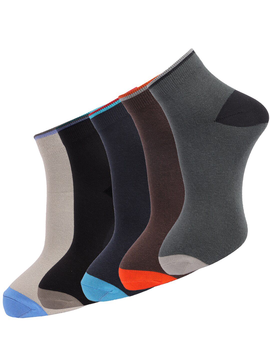 Dollar Socks Men Pack Of 5 Assorted Cotton Ankle-Length Socks