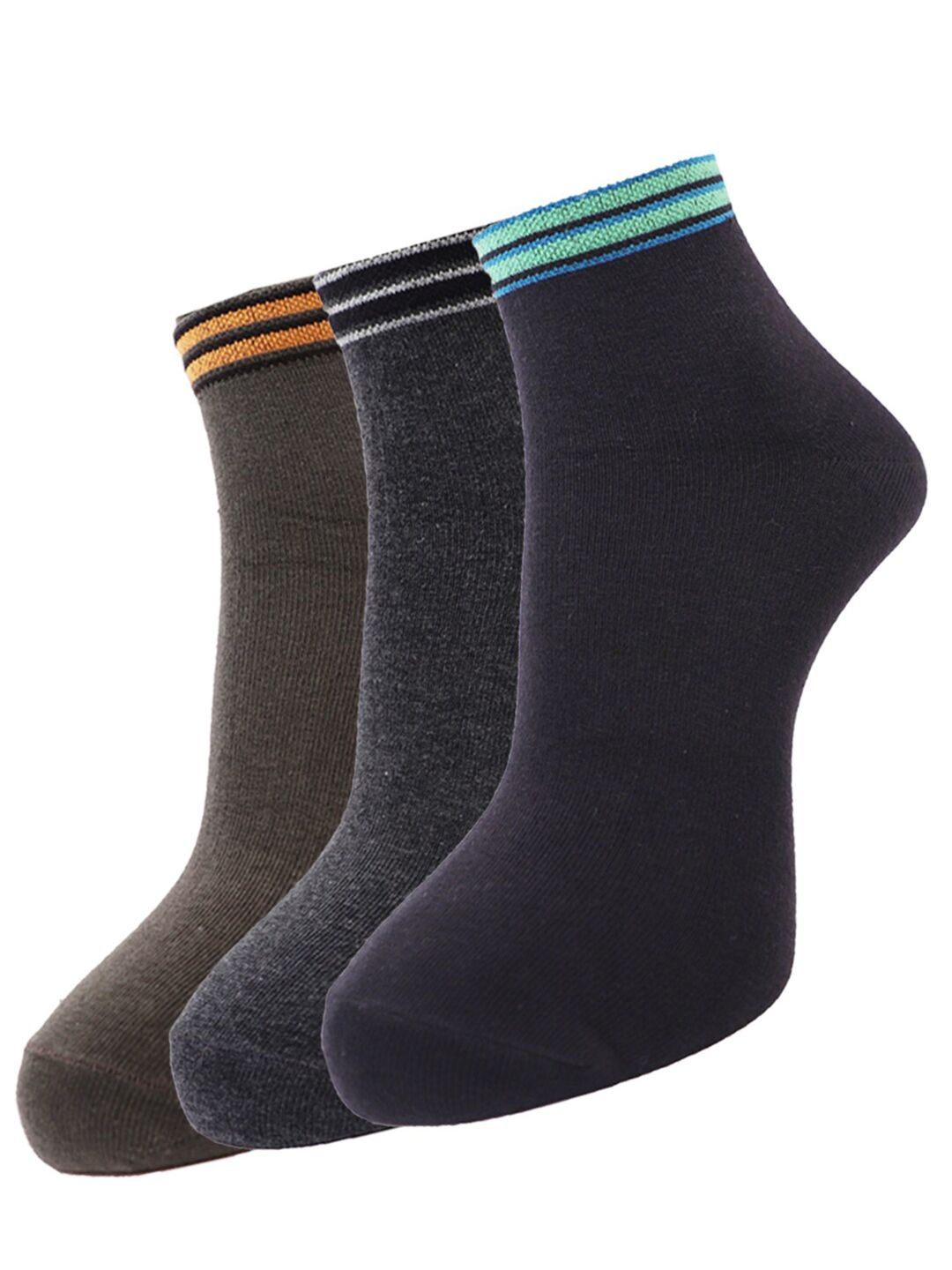 Dollar Socks Men Pack Of 3 Assorted Cotton Ankle-Length Socks