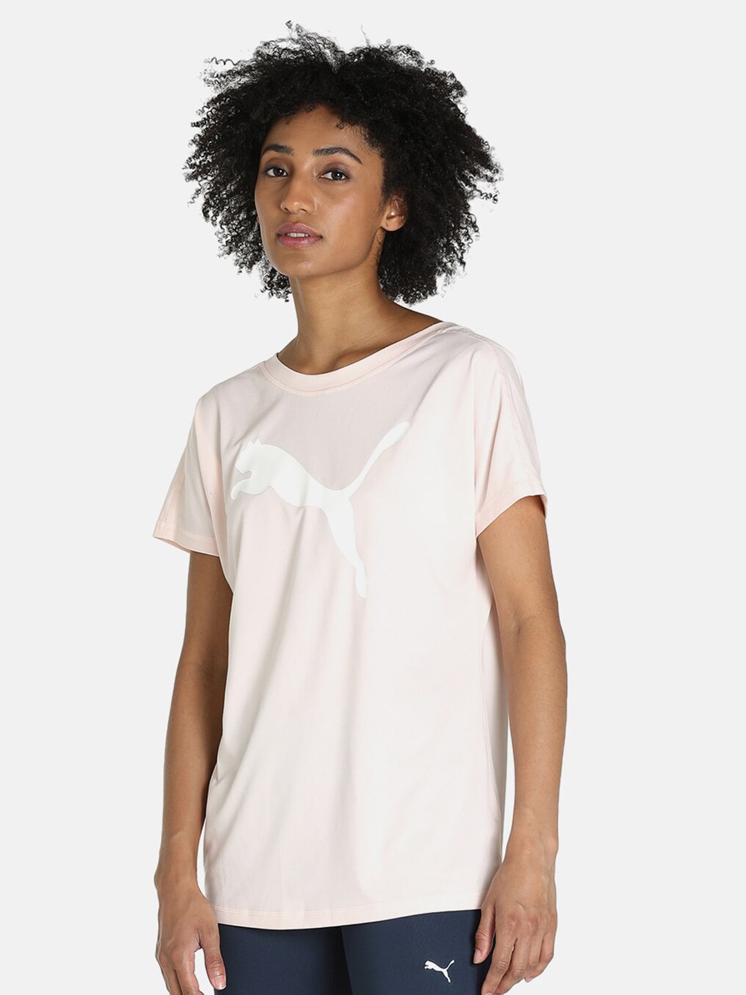 Puma Women Pink Brand Logo Printed  Relaxed Fit dryCELL Training T-Shirt Price in India