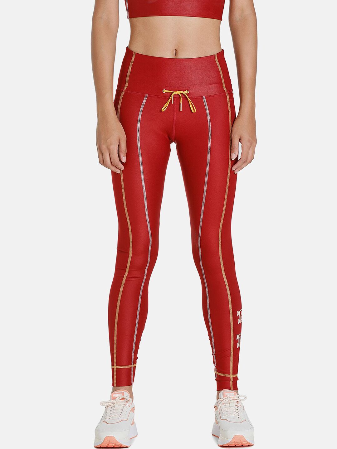 Puma Women Red Printed Sports Tights Price in India
