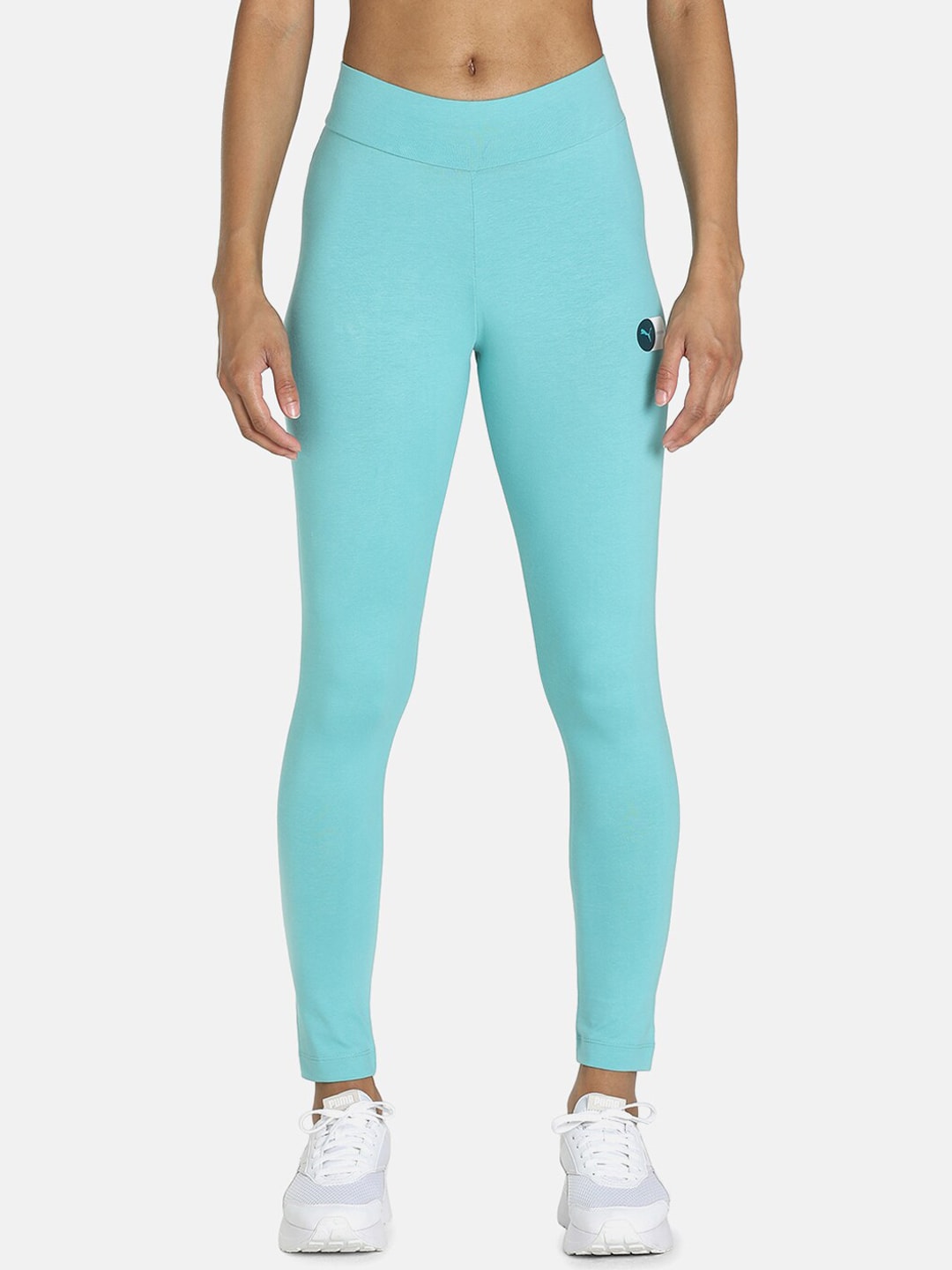Puma Women Blue Swipe Graphic Logo dryCELL Tights Price in India