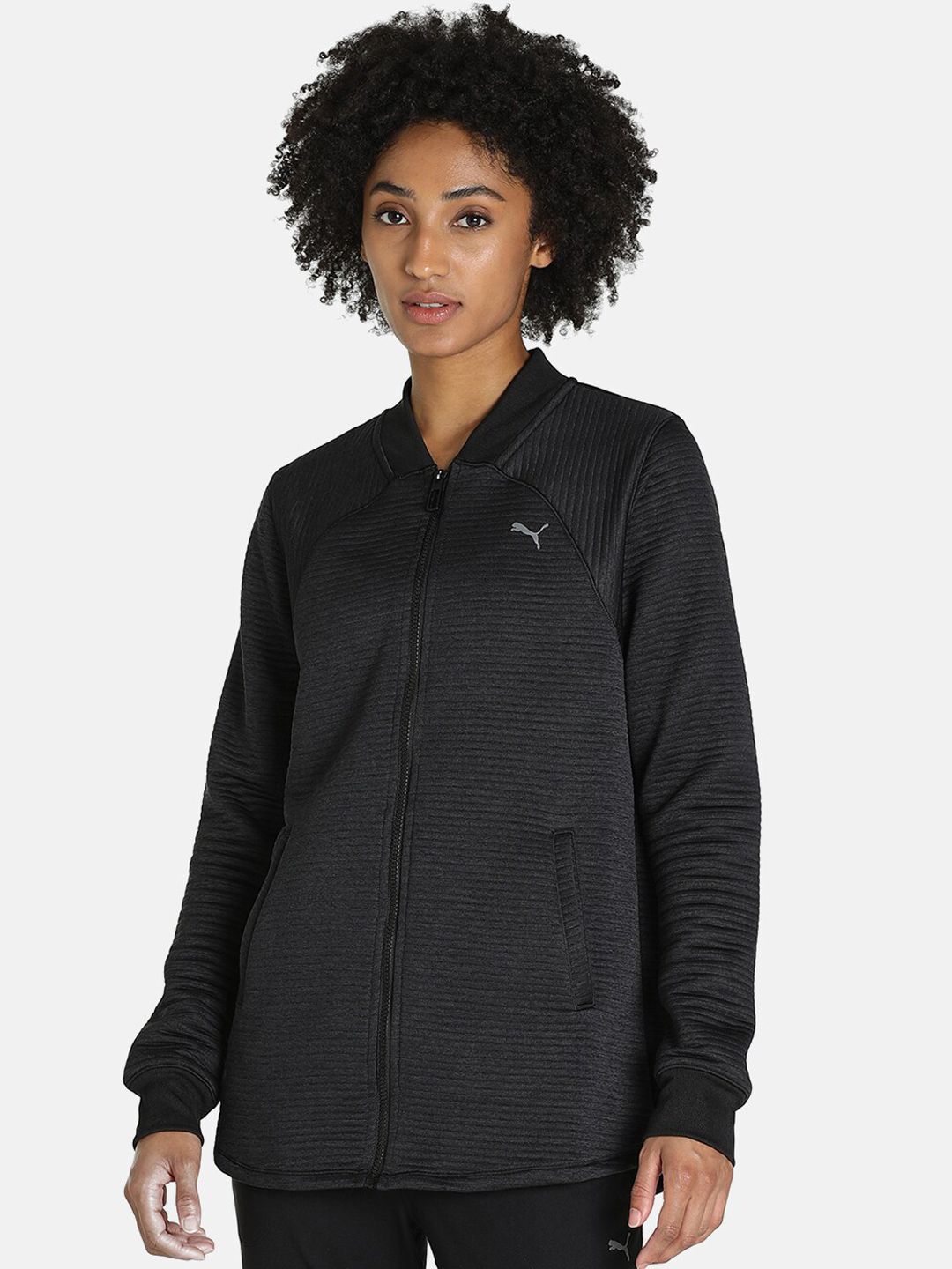 Puma Women Black Relaxed Fit  Yoga Jacket Price in India