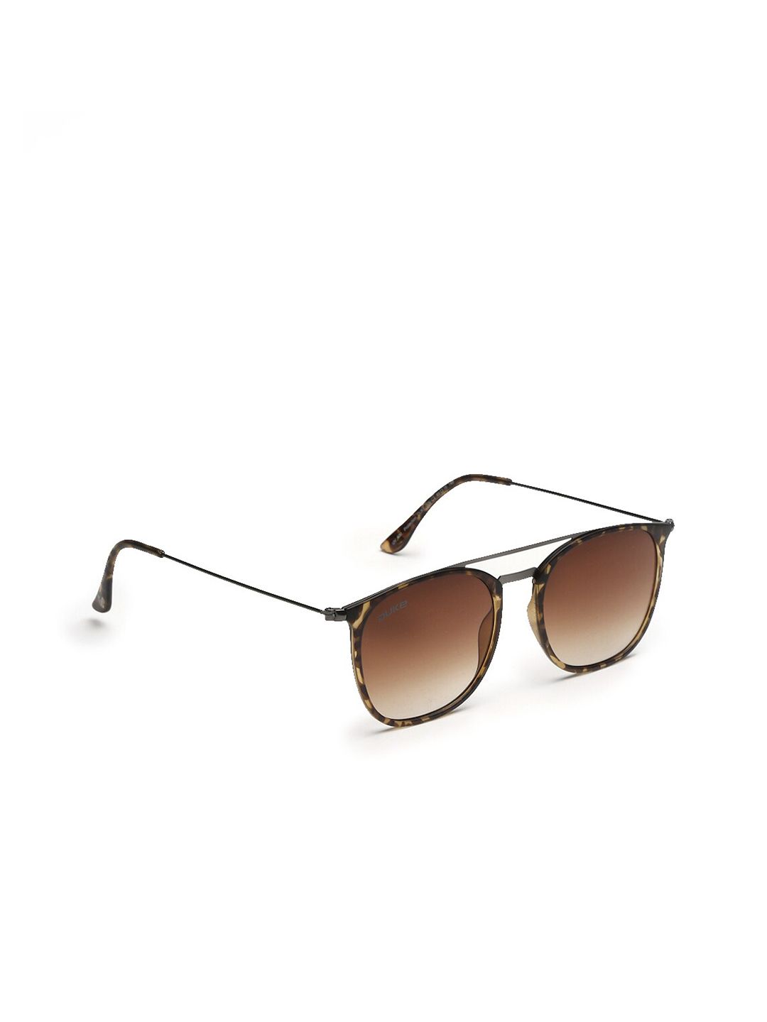 Duke Unisex Black Lens & Brown Square Sunglasses with UV Protected Lens DUKE-006-C3