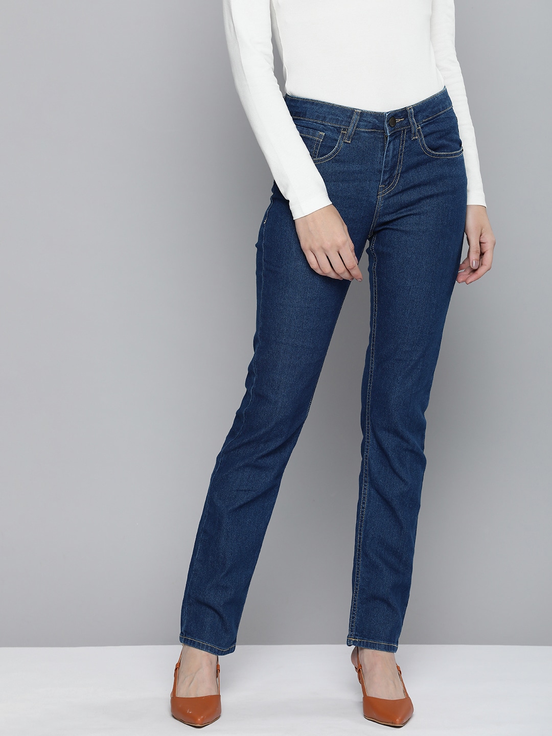 HERE&NOW Women Blue Slim Fit Stretchable Jeans Price in India