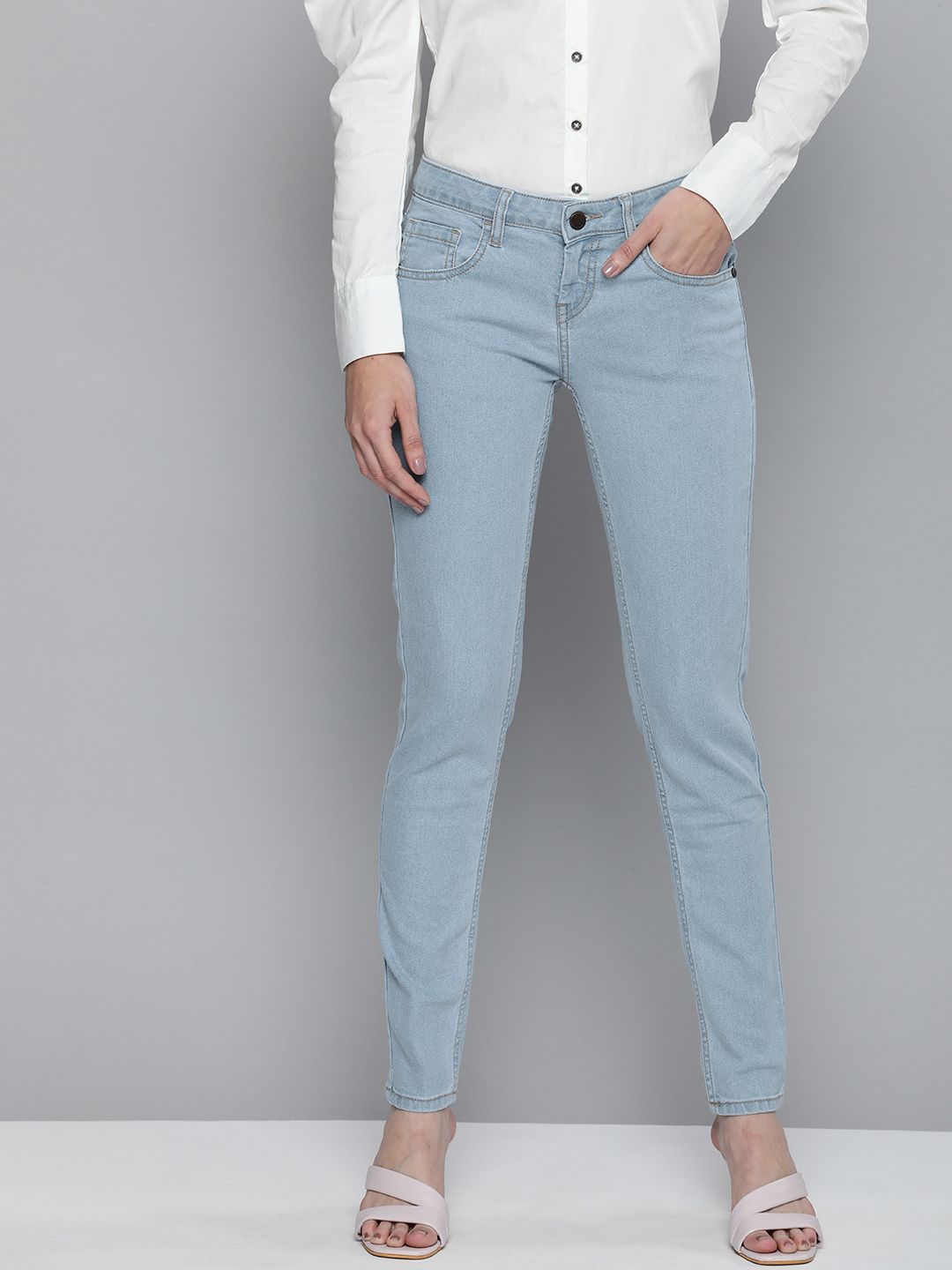 HERE&NOW Women Blue Skinny Fit Stretchable Jeans Price in India