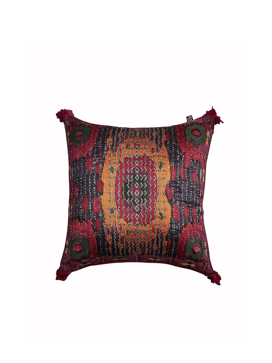 Ritu Kumar Pink & Yellow Ethnic Motifs Square Cushion Covers Price in India