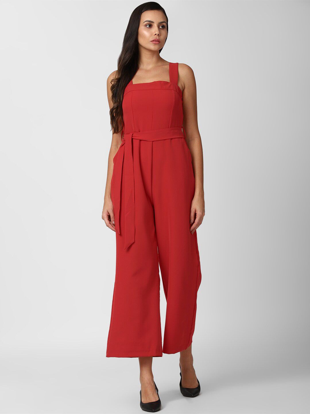 Van Heusen Woman Red Basic Jumpsuit Price in India