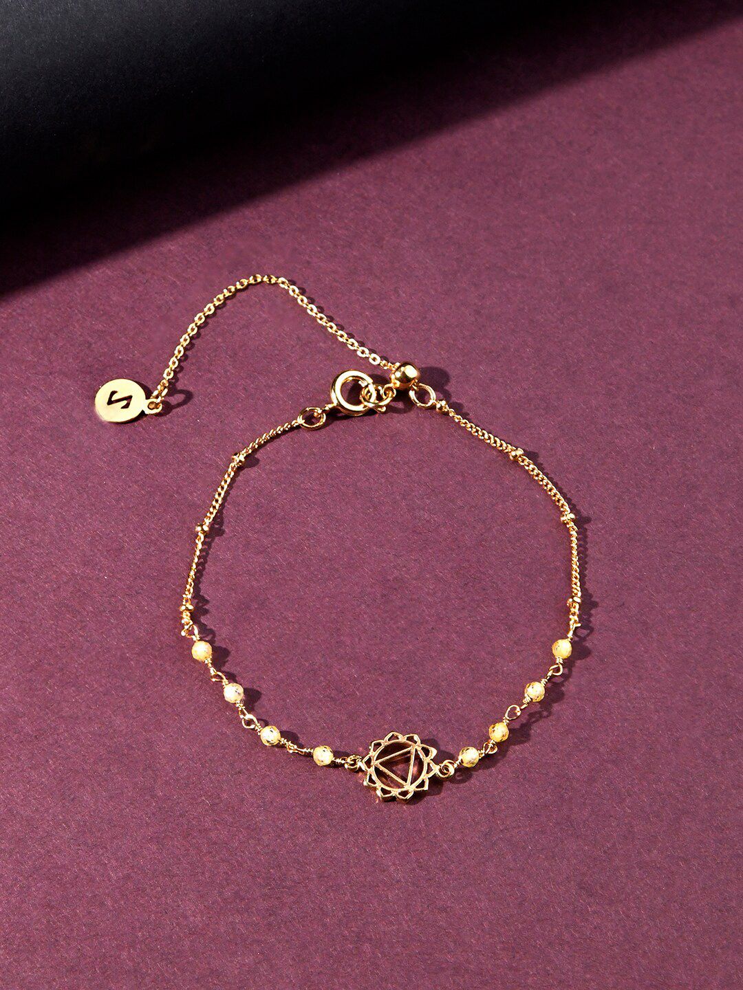 Accessorize Women Yellow & Gold-Plated Charm Bracelet Price in India