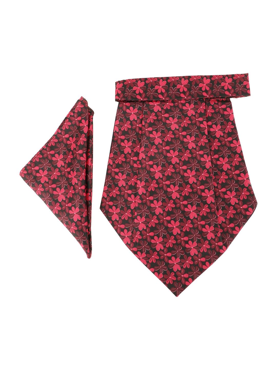 Alvaro Castagnino Men Maroon & Red Printed Cravat With Pocket Square