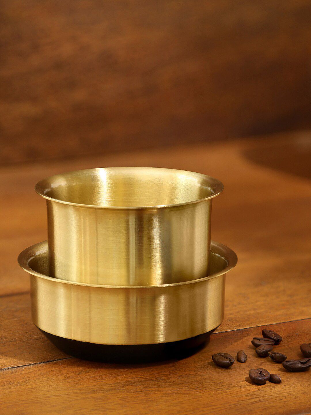 ellementry Gold-Toned Solid Brass Glossy Coffee Cup Set Price in India